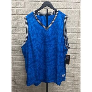 AND1 Unbeatable Tank Electric Blue Lemonade Graphic Basketball Jersey 4XL NEW